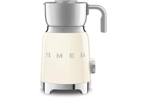 Smeg 50's Retro Style Milk Frother with 2 Disks, 6 Preset Programs, Hot or Cold Frothing, Induction Heating, Cream, MFF11CRUS