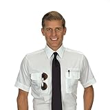 Van Heusen Men's Pilot Shirt - White- Short Sleeve