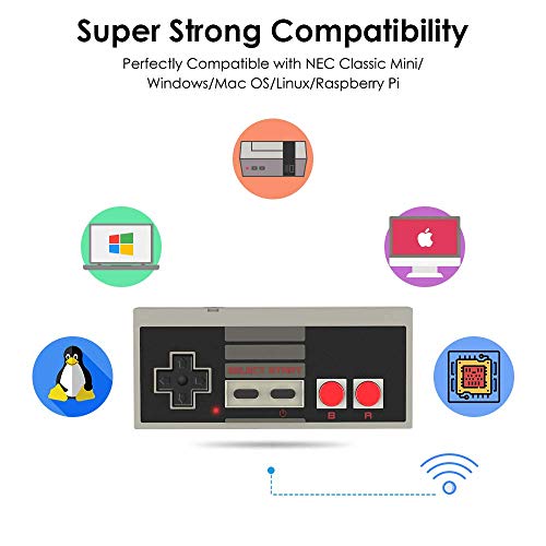 image for 2 Pack NES Wireless Controller for Nintendo Classic Mini Edition, AGPT