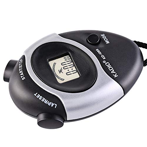 Pgzsy 6 Pack Black Multi-Function Electronic Digital Sport Stopwatch Timer, Large Display with Date Time and Alarm Function,Suitable for Sports Coaches Fitness Coaches and Referees