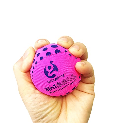 DSJUGGLING 4 Pieces x 60mm Washable Juggling Balls for Beginners and Professionals Set of 4 100g Each - Soft Easy Juggle Balls, Multiple Practice Juggling Ball Kits (Pink)