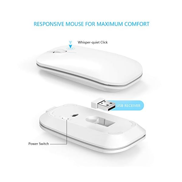 Small Wireless Keyboard and Mouse, seenda Ultra Compact Rechargeable USB Keyboard and Mouse Combo with Portable Size Low…