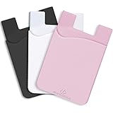 SHANSHUI Cell Phone Wallet, Adhesive Card Sleeve Silicone Card Pouch Stick on Phone Compatible with iPhone/Samsung Galaxy/Son