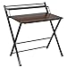 Tangkula Folding Computer Desk, Space-Saving Home Office Desk Working Table with Storage Shelf, Multipurpose Foldable Study Desk, Kid’s Desk, Brown