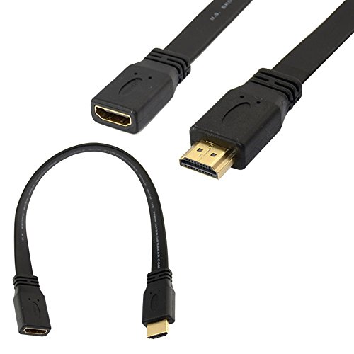 1ft 30cm gold hdmi female jack to male f/m extension le…