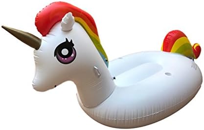 Elqua Giant Unicorn Inflatable Pool Float | New Big Eyes | Outdoor Swimming Pool Floatie Lounge Toy for Adults & Kids