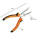 BOENFU Needle Nose Pliers 8-inches Heavy Duty Craft Wire Cutter Electrical Pliers Long Nose Pliers for Wire Wrapping, Crafts, Jewelry Making, Orange