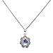 Luna Azure Colored Gem Moonstone Vintage Style 925 Sterling Silver Pendant Necklace 18