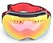 Lh Ski Goggles-OTG Spherical Frameless Goggles for Men Women Adult,Snowboard Eyewear Use Dual Uv Proof Lenses with Mirror Coating Anti-fog -Helmet Compatible with Extra Long Adjustable Strap[BLACK]