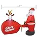 GOOSH 8 FT Length Christmas Inflatables Santa Claus Holding a Gift Present, Blow Up Yard Decoration with LED Lights Built-in for Holiday/Christmas/Party/Yard/Garden