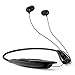 Phaiser BHS-950 Bluetooth Headphones with Charging Case, Retractable Neckband Earbuds with Microphone, Wirefree Sweatproof Inear Earphones, Wireless Portable Cordless Stereo Headset, Blackout