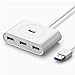 UGREEN USB 3.0 Hub 4 Port USB 3 Data Hub Portable Super Speed Compatible for MacBook Air, Mac Mini, iMac Pro, Microsoft Surface, Ultrabooks with 3 FT Extension Cable USB Hub (White)