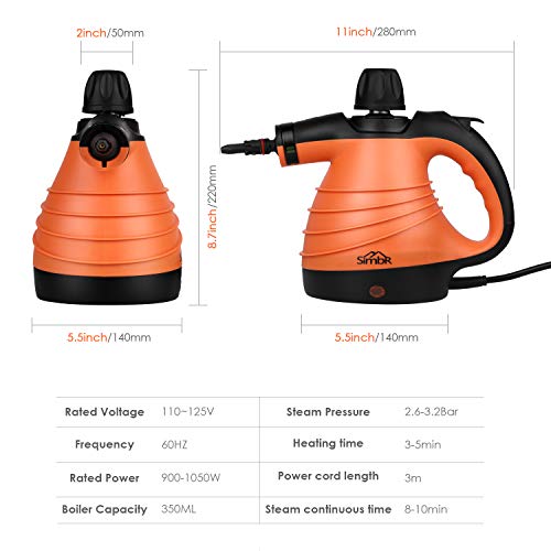 SIMBR Multipurpose Steam Cleaner with 9 Pieces Accessory, Handheld