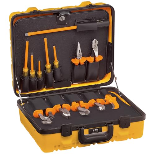 Klein Tools 33525 Insulated Utility Tool Kit, 1000-Volt Rated, Comes in Custom 2-Pallet Lockable Case, 13-Piece