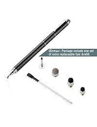 Yacig - Lápiz capacitivo para pantalla táctil de alta sensibilidad y precisión, compatible con dispositivos de pantalla táctil universal, 4 en 1, color negro