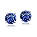 Silver Tone Birthstone Sapphire September Crystal Stud Earrings with Swarovski Elements