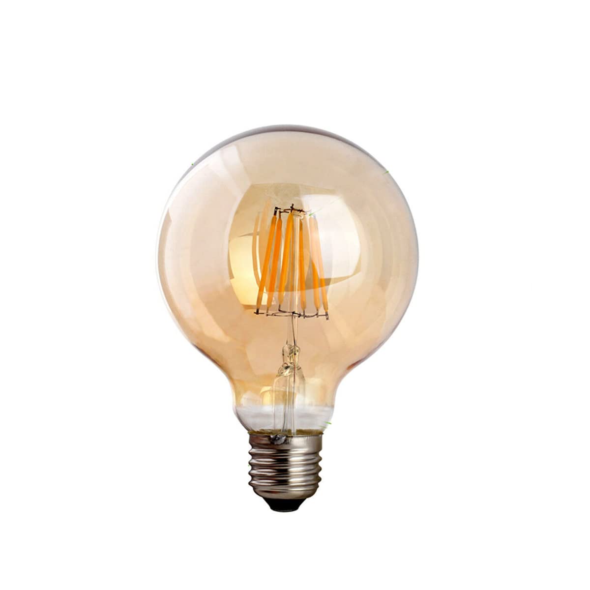 LEDSone, Vintage Light Bulb E27 Screw LED Edison Bulb 8W (60W Equilavent) G95 Edison Light Bulbs,Warm White 2700K ES LED Filament Globe Bulb Antique Style Retro Amber Glass Lamp,450LM