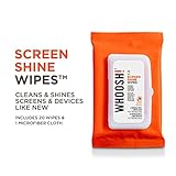 WHOOSH! Screen Cleaner Wipes - Good for All Screens - Smartphones, iPads, Eyeglasses, Kindle, Touchscreen & TVs (20 Count flowpack)