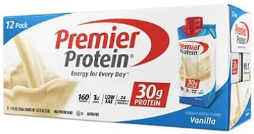 Premier Nutrition High Protein Shake, Vanilla, 11 oz., MegaPack 2Pack (18 Count Each )