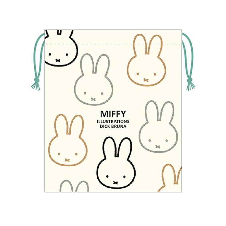 スクエア ミッフィー 巾着 L アイボリー 051305 きんちゃく袋商品画像