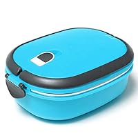 Lx10tqy 2/1 Layer Bento Lunch Box Winter Stainless Steel Unisex Portable Insulated Leakproof Food Container Storage Box - Blue 1