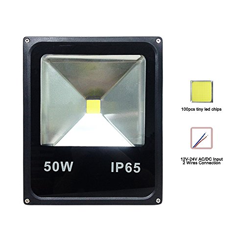 Floodoor LED Flood Light,50W Daylight White 12V 24V AC or DC No Plug,Waterproof Streamline Design,Outdoor Activity Night Fishing Boat Working Lamp