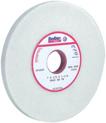 RADIAC White Aluminum Oxide Surface Grinding Wheel - Size: 7" x 1" x 1-1/4" STYLE: Straight - Type 05-1 Side Recessed Specification: WA46-H5-V8