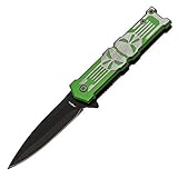 Green Punisher Easy Open Folding Knife