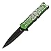 Green Punisher Easy Open Folding Knife
