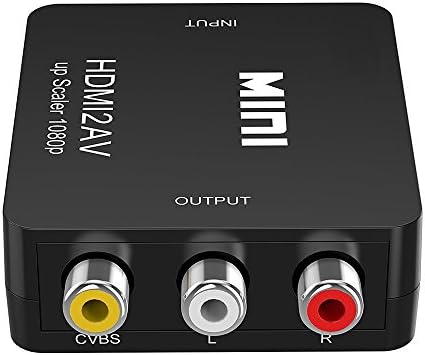 Lvaen 1080P HDMI to AV 3RCA CVBs Composite Video Audio Converter Adapter 1080P HDMI2AV Support NTSC and PAL Output (Black)