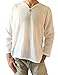 Men's Summer T-Shirt 100% Cotton Thai Hippie Shirt V-Neck Beach Yoga Top (XX-Large, White)