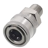 Erie Tools Pressure Washer 1/4in. Male NPT to Quick Connect Socket Stainless Steel Coupler High Temp 5000 PSI 10.5 GPM