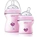 Chicco NaturalFit Colorific Bottle 2-Pack 0m+ Slow Flow, Pink