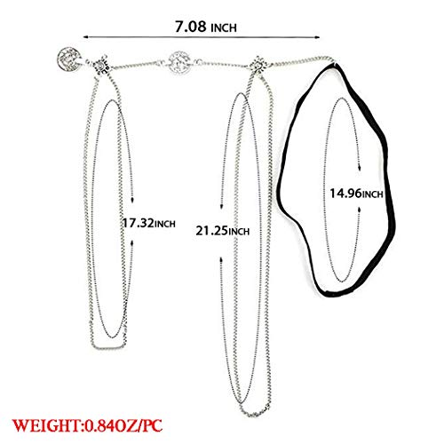 image for Evazen Bohe Layering Coin Leg Chain Silver Crossover Tassel Thigh Leg 