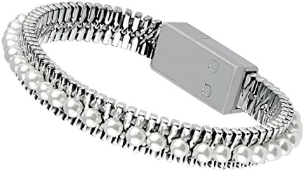 Pearl Bracelet Micro USB Charging Cable, High Speed Cable Charging/Sync Data Durable for Android, Samsung Galaxy, HTC, Sony and Other Tablet Smartphone