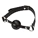 PU Leather Buckle Belt Open Breathable Silicon Ball for Men Woman (Black)