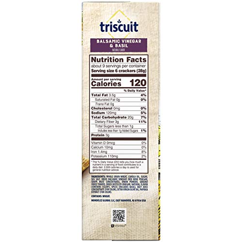 TRISCUIT CRACKERS, BALSAMIC VINEGAR & BASIL FLAVOR, 1 BOX (8.5 OZ)