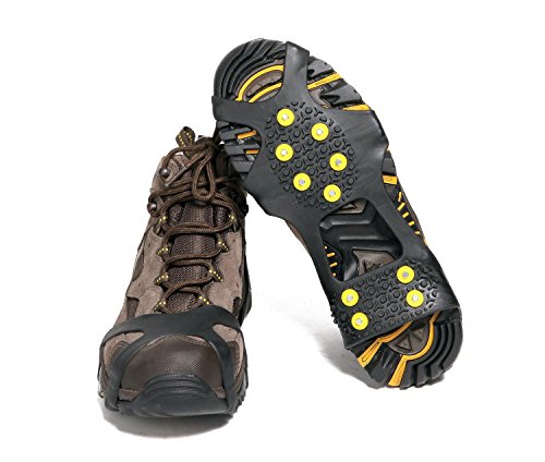Gpeng Ice Grips Traction Cleats Ice Cleats Snow Grips Snow Cleats for Men and Women (2 Sets+10 Extra Replacement Studs) (Medium) - Thumbnail 2