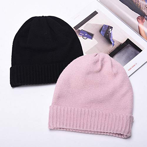 Kvvdi Mens Premium Winter Wool Hats Caps Beanies for Men and Women Toboggan Hat - Black