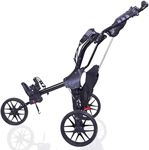 売れ筋ランキング ゴルフプッシュカート 折りたたみ軽量ゴルフカートの折りたたみ3ホイールゴルフプッシュカートゴルフプルカート傘ホルダープラグを開くことが簡単 Lyxfcy