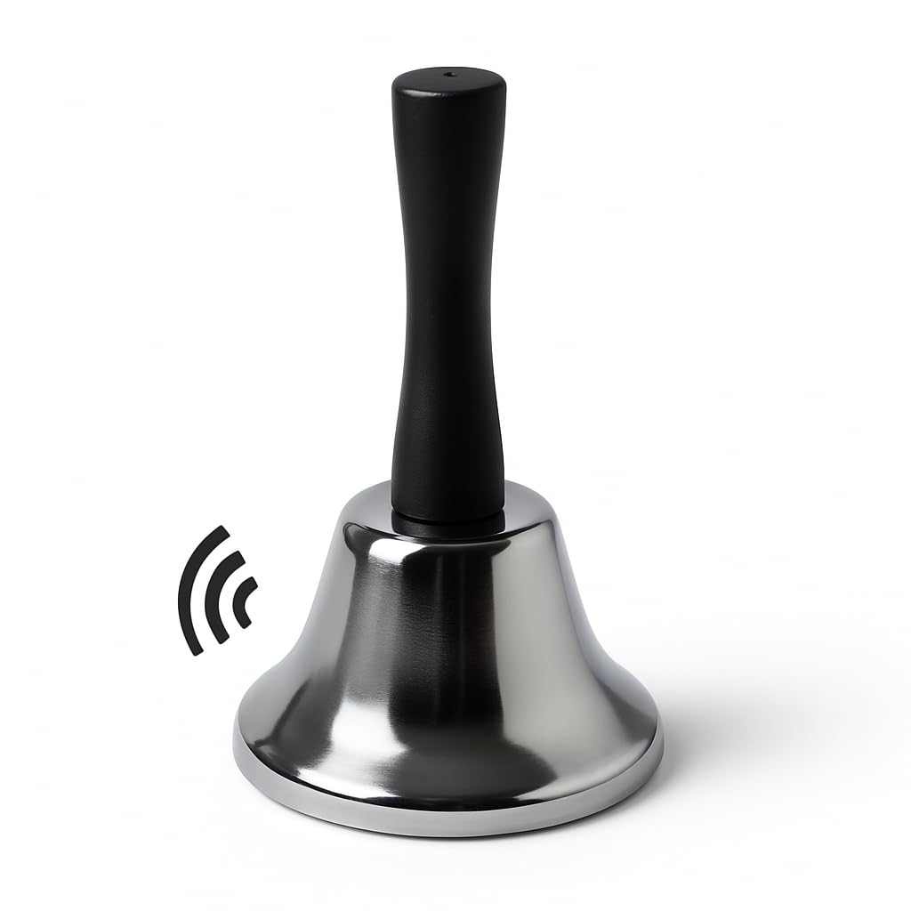 Butler Bell Handle Call Bell Reception Christmas Bells Santa Metal Loud Service Hotel Dinner Counter Handheld School Warehouses Wedding Event Attention Xmas Accessory