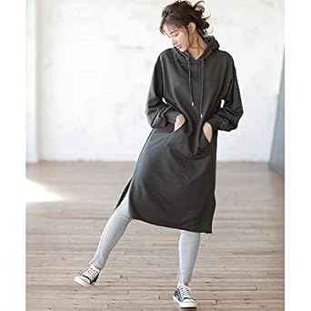 Amazon イング Ingni スウェットパーカーワンピース スミクロ M