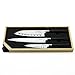 3 Piece Kitchen Knife Set By Sharp Solutions Kitchenware, 7 Inch Santoku Chef Knife 8 Inch Carving Knife And 5 Inch Utility Knive Packaged in A Wooden Case With a Sharpener, The Ultimate Gift