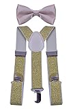 BODY STRENTH Kids Boys Girls Suspenders Strong Clips With Bow tie Set
