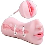 ZEMALIA Masturbators Male Masturbator Sex Toys Double Ends 3D Vagina and Mouth with Realistic Women Face Oral Blow Job Adult Products with Cock Rings Penis Rings for Male Masturbation for Men
