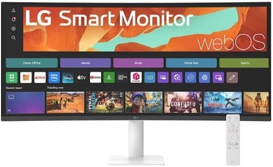 Smart Monitor 34U601SA-W 34 Zoll Curved VA Panel QHD Auflösung (3440 x 1440), 5ms GtG 100Hz, HDR 10, sRGB 99% (CIE1931), neigbar