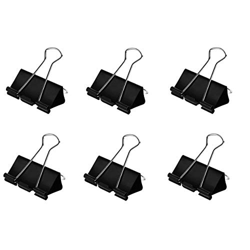 Harapu Extra Large Binder Clips 2-Inch, Big Paper Clamps for Office School Home Kitchen Supplies, Black (6 Pack) - Thumbnail 5