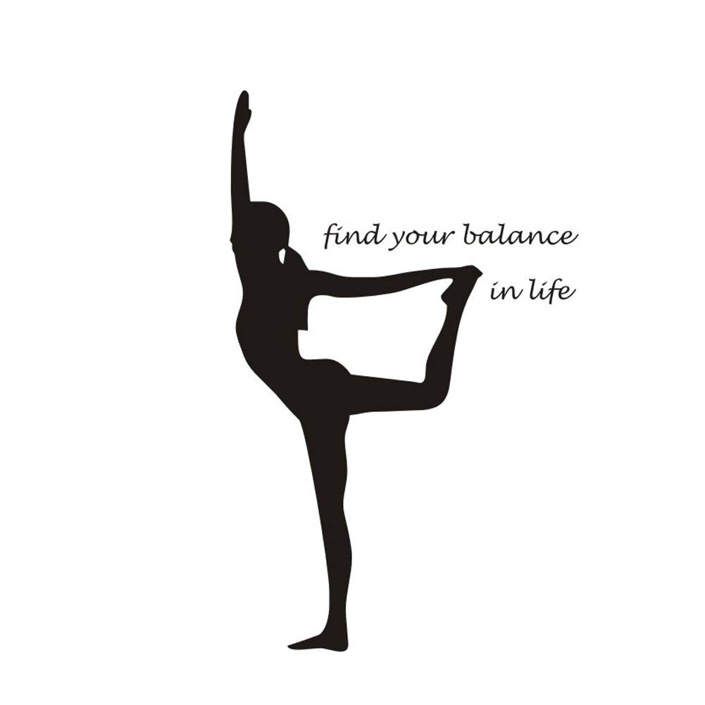 Lichi Find Your Balance Yoga Wall Decal Sticker for Home Fitness GYM Yoga Room