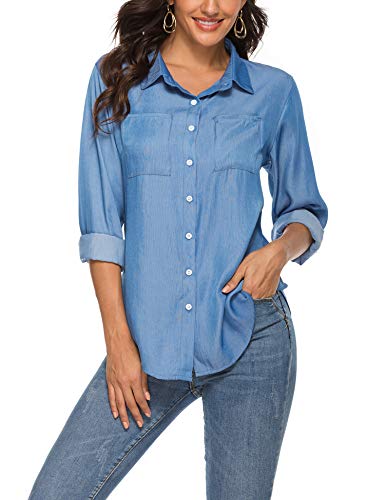 womens long chambray shirt