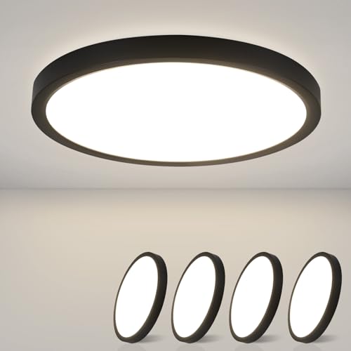 ZMH Deckenlampe LED Deckenleuchte Flach - 4ER Badezimmerlampe 18W Neutralweiß Ø23cm Badezimmer Deckenbeleuchtung Schlafzimmerlampe IP44 Wasserdicht Ba